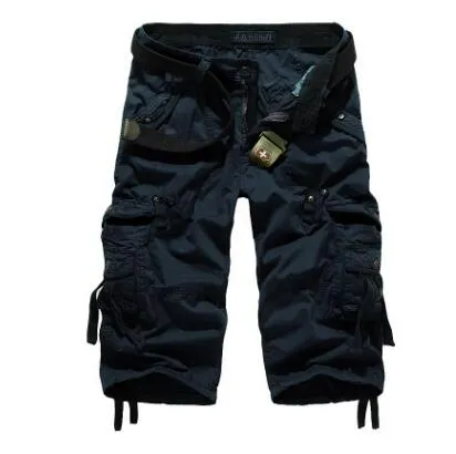 New Brand Summer Camouflage Loose Cargo Shorts Men Camo Summer Short Pants Homme Cargo Shorts NO BELT