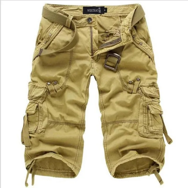 New Brand Summer Camouflage Loose Cargo Shorts Men Camo Summer Short Pants Homme Cargo Shorts NO BELT