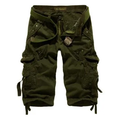 New Brand Summer Camouflage Loose Cargo Shorts Men Camo Summer Short Pants Homme Cargo Shorts NO BELT