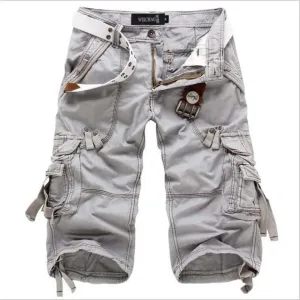 New Brand Summer Camouflage Loose Cargo Shorts Men Camo Summer Short Pants Homme Cargo Shorts NO BELT