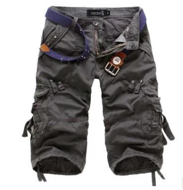 New Brand Summer Camouflage Loose Cargo Shorts Men Camo Summer Short Pants Homme Cargo Shorts NO BELT