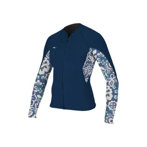 O Neill Bahia 1.5mm Womens Front Zip Wetsuit Jacket