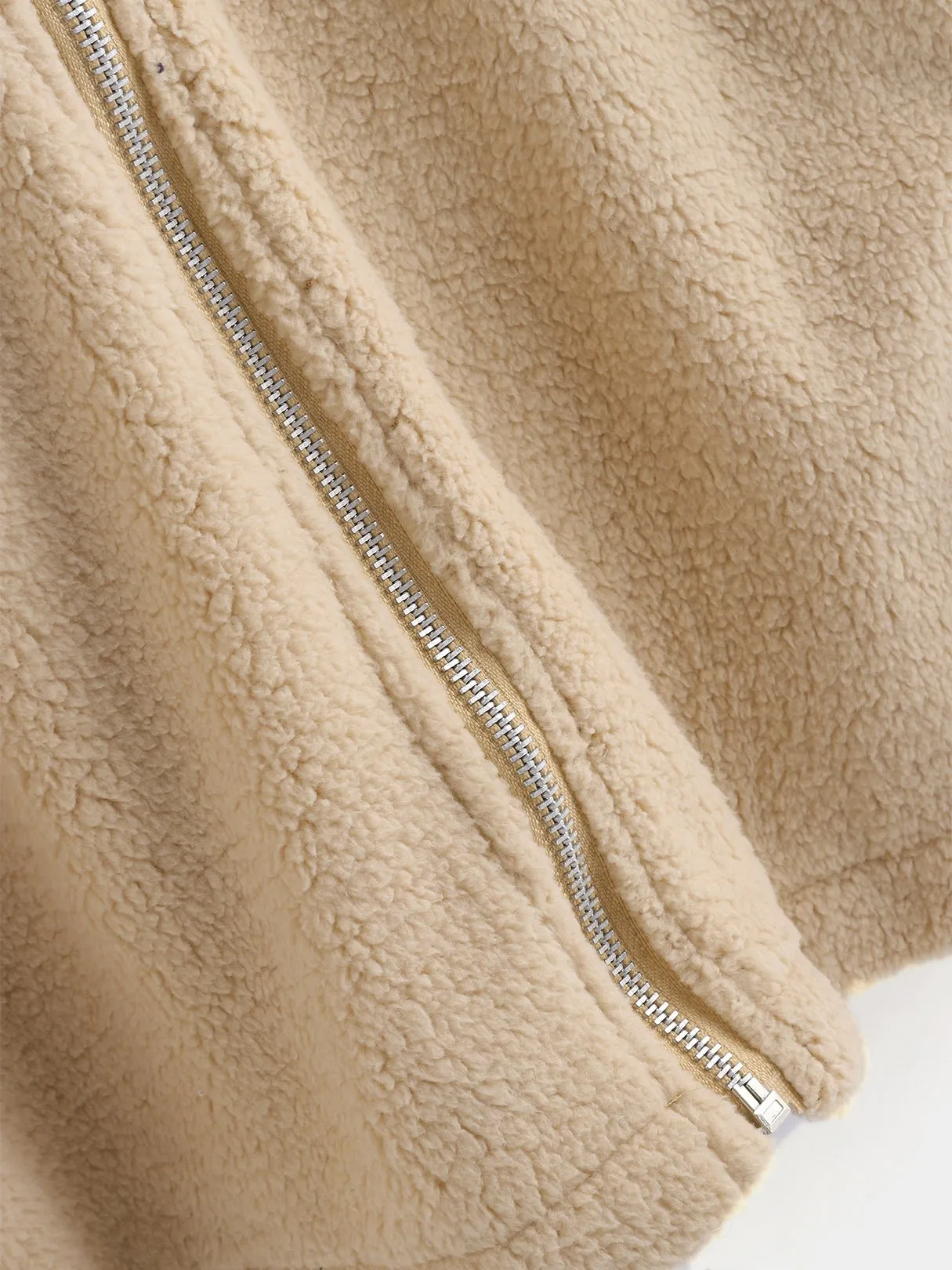 OEM ODM Plain Hooded Long Sleeve Khaki Plus Size Coats & Jackets