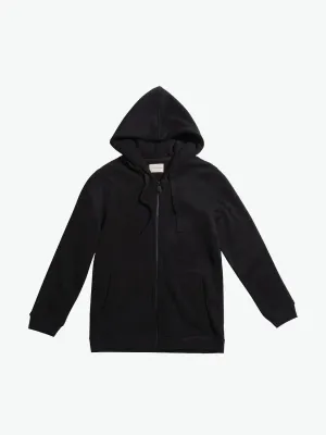 Organic Cotton Zip Up Hoodie Black