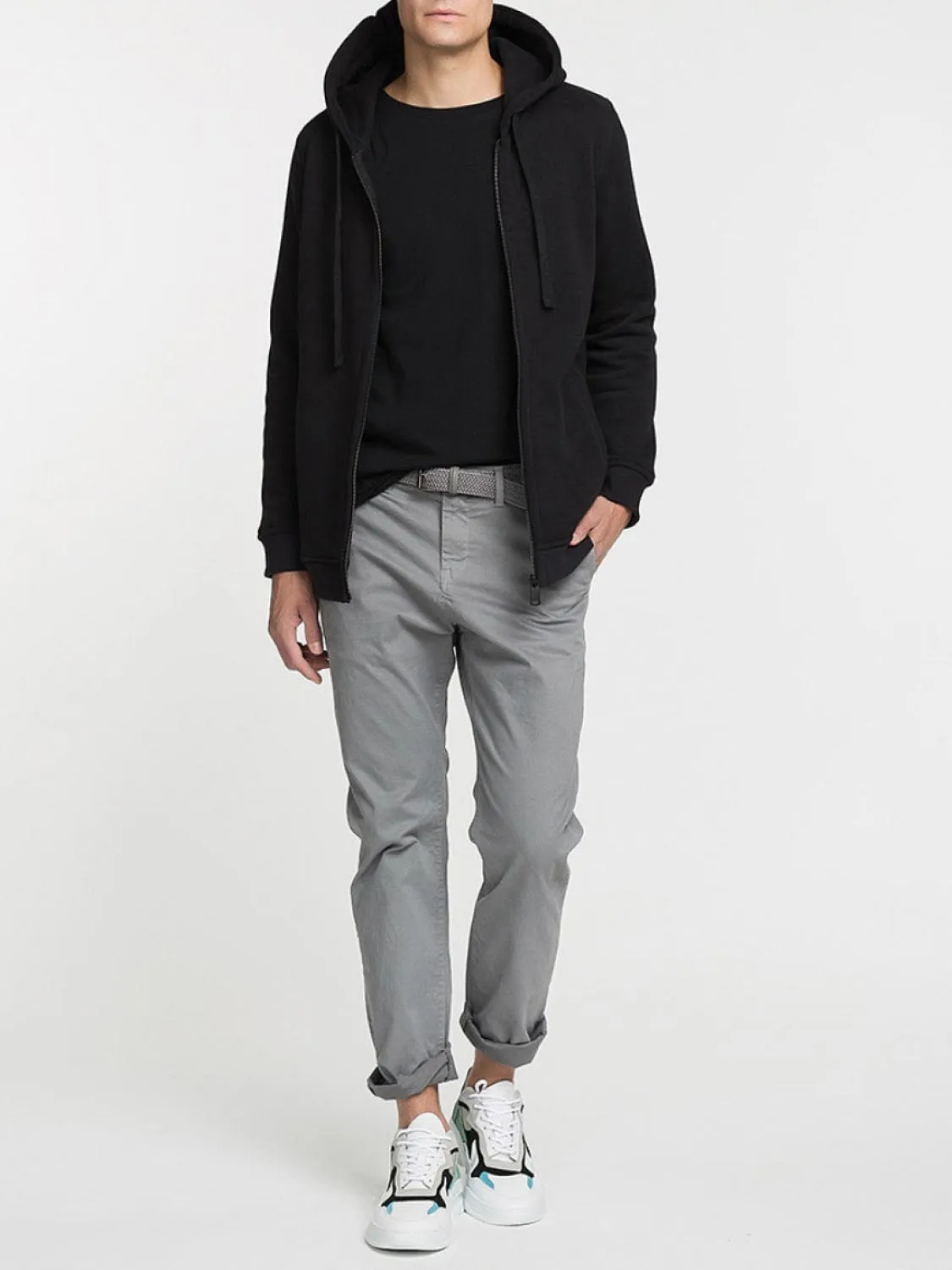 Organic Cotton Zip Up Hoodie Black