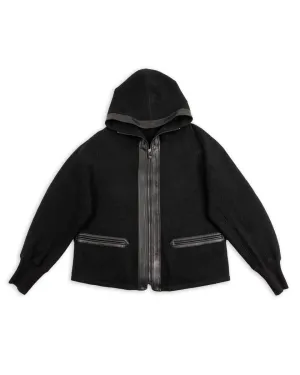 Pilgrimage Hoodie - Black Wool Boucle Knit