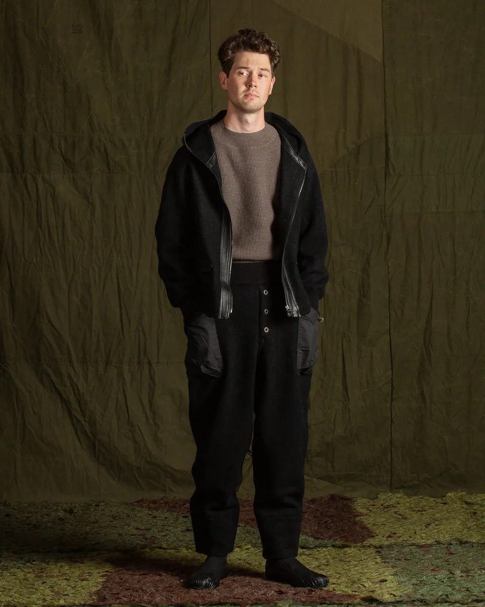 Pilgrimage Hoodie - Black Wool Boucle Knit