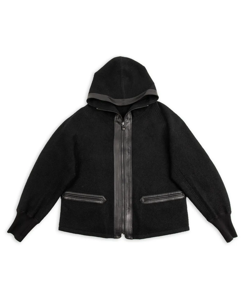 Pilgrimage Hoodie - Black Wool Boucle Knit
