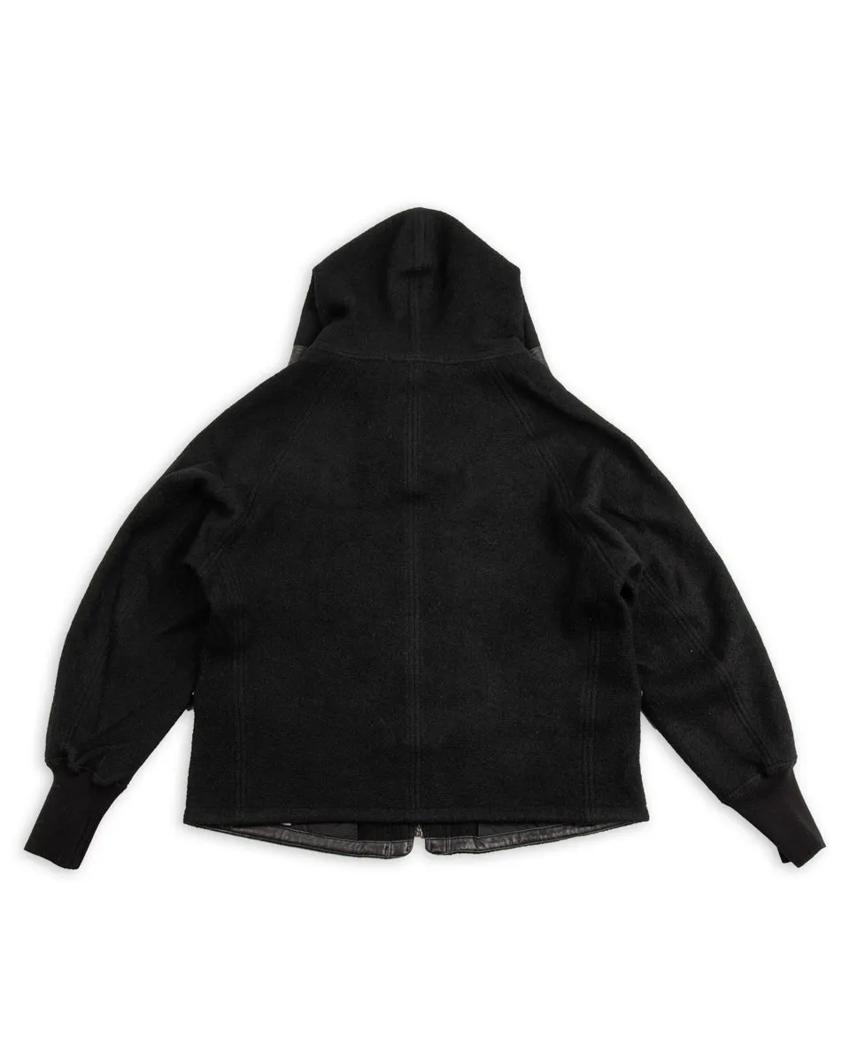 Pilgrimage Hoodie - Black Wool Boucle Knit