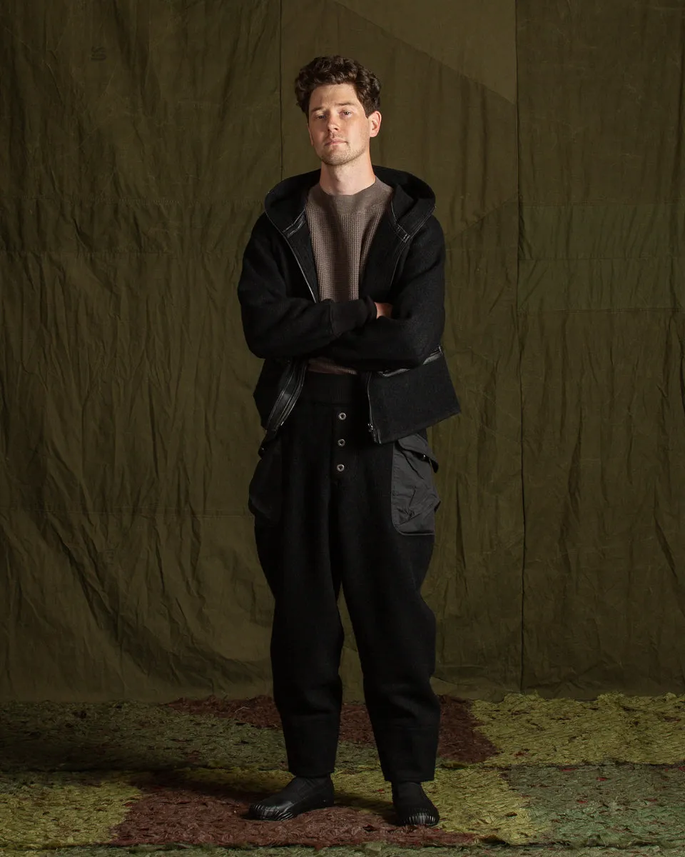 Pilgrimage Hoodie - Black Wool Boucle Knit