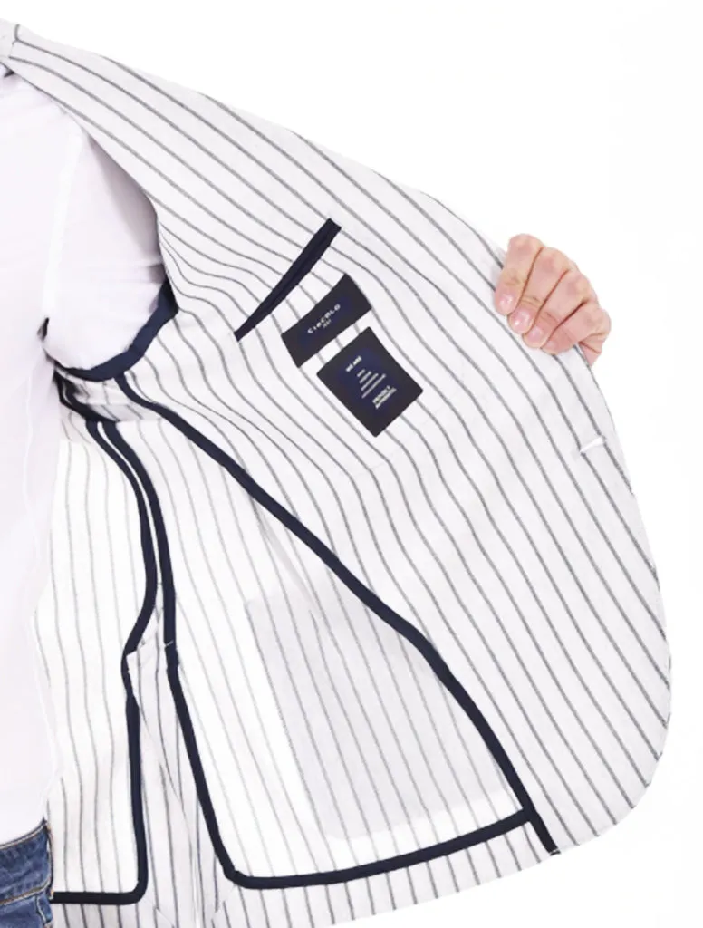 PIN STRIPED JERSEY BLAZER - CIRCOLO