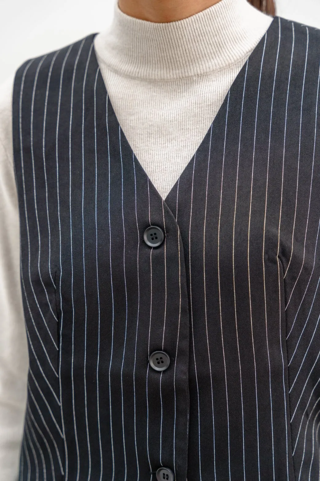 PIN STRIPED VEST