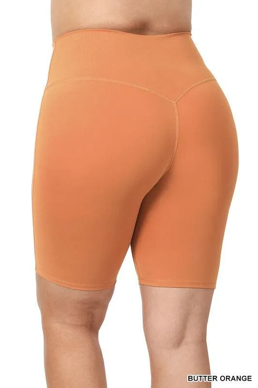 Plus Size Athletic High Rise Biker Shorts