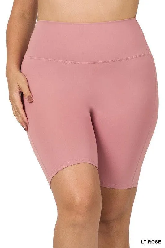 Plus Size Athletic High Rise Biker Shorts
