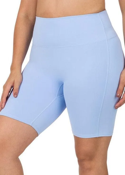 Plus Size Athletic High Rise Biker Shorts