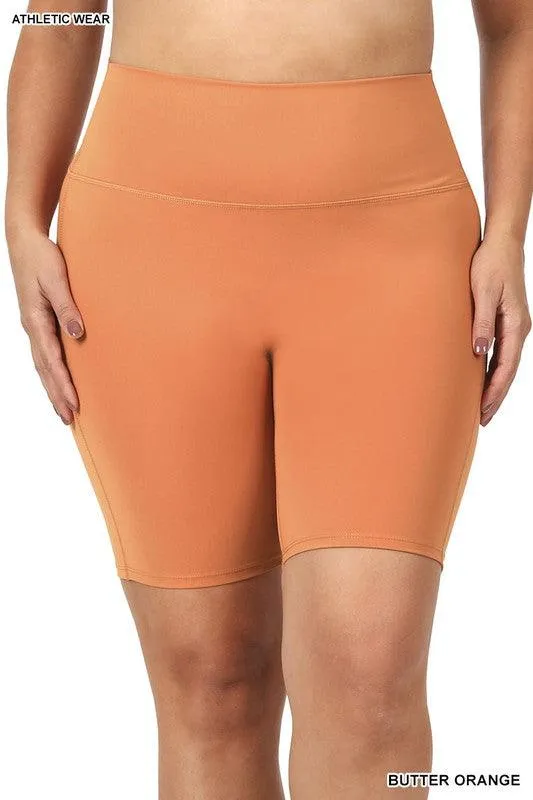 Plus Size Athletic High Rise Biker Shorts