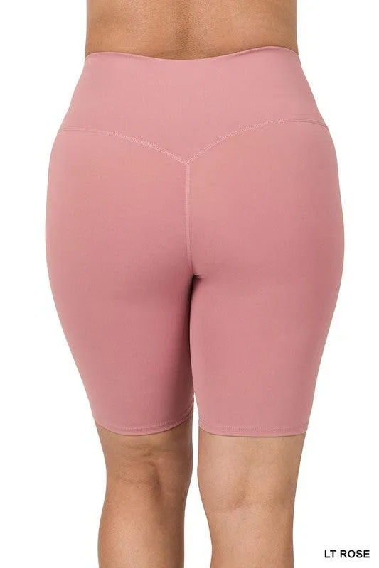 Plus Size Athletic High Rise Biker Shorts