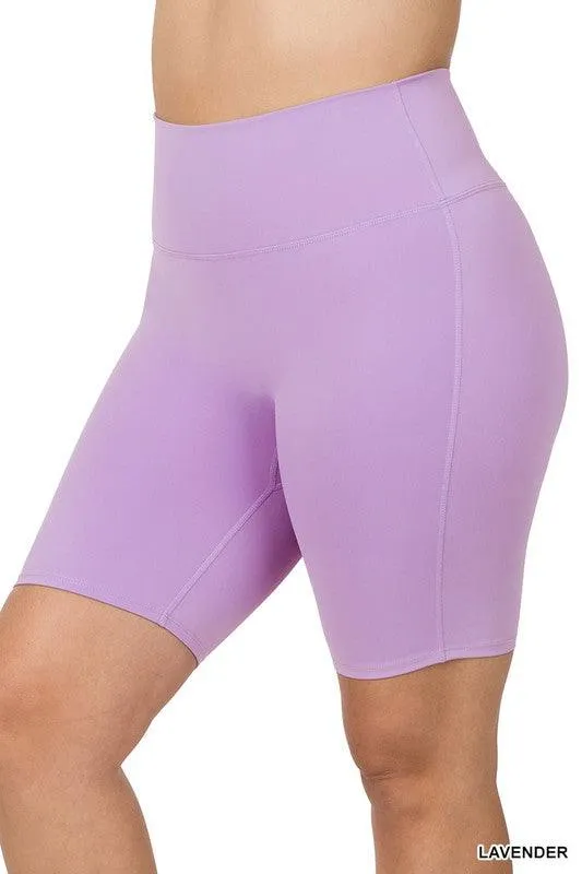 Plus Size Athletic High Rise Biker Shorts