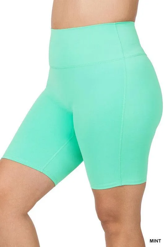 Plus Size Athletic High Rise Biker Shorts