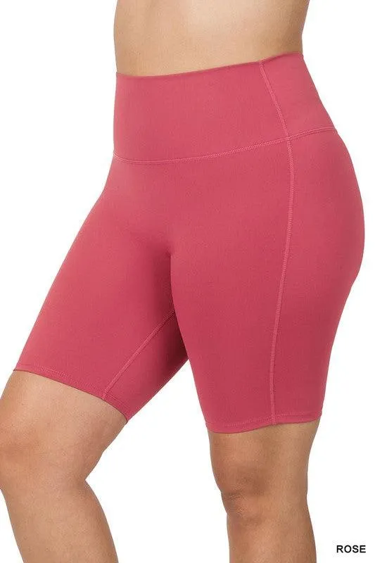 Plus Size Athletic High Rise Biker Shorts