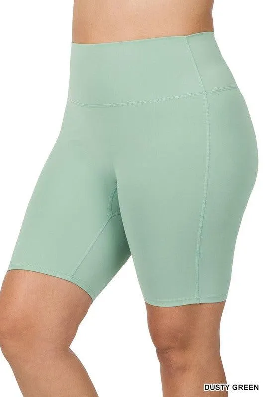 Plus Size Athletic High Rise Biker Shorts