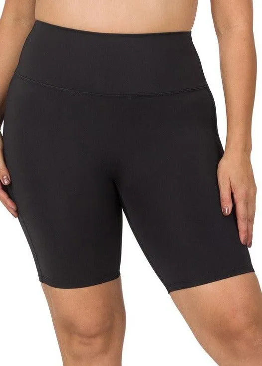 Plus Size Athletic High Rise Biker Shorts