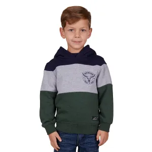 Pure Western Boys Hopkins Pullover Hoodie Navy/Green