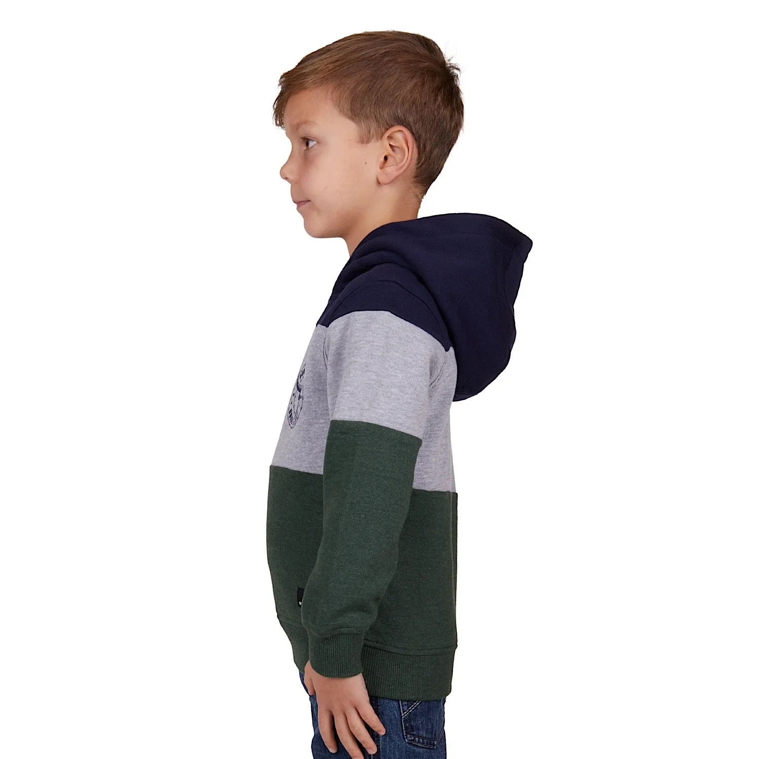 Pure Western Boys Hopkins Pullover Hoodie Navy/Green