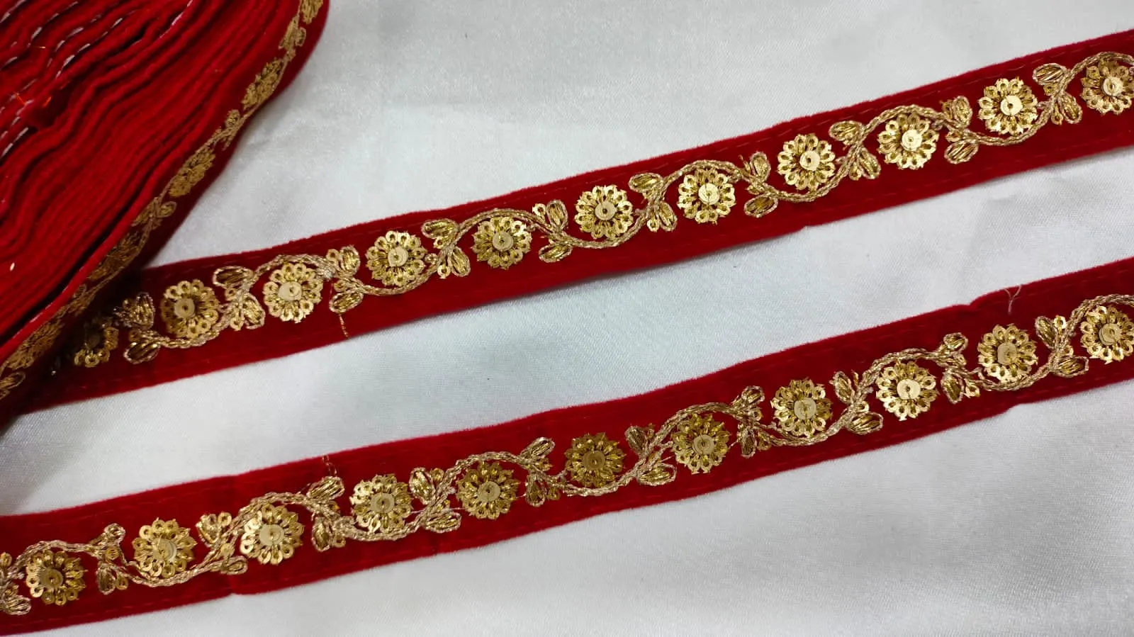 Red Fancy Sequence Trim