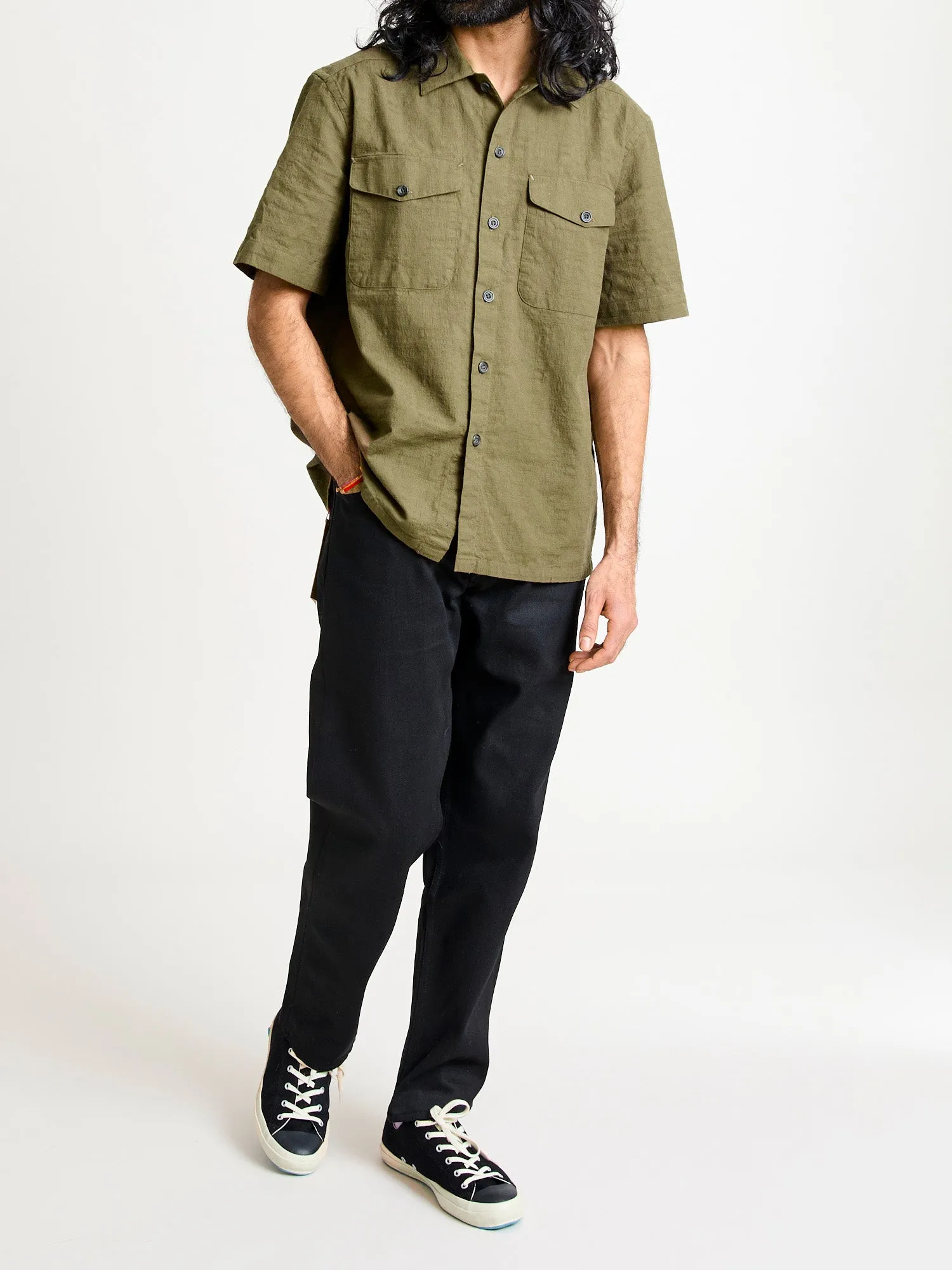 Safari Shirt in Drab Barkcloth