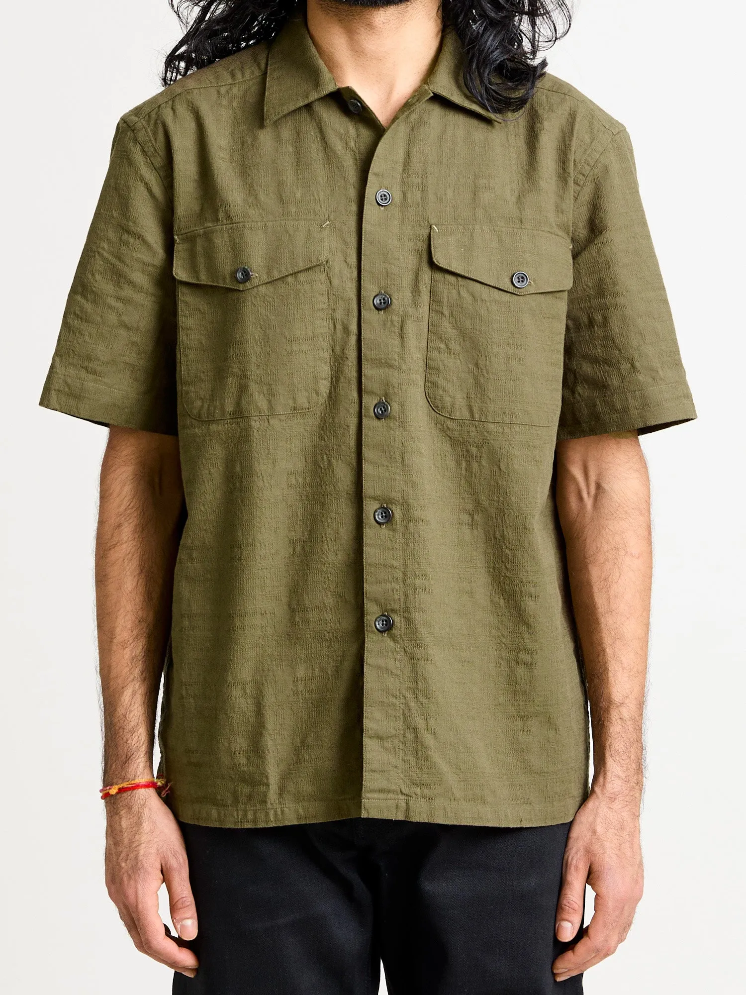 Safari Shirt in Drab Barkcloth