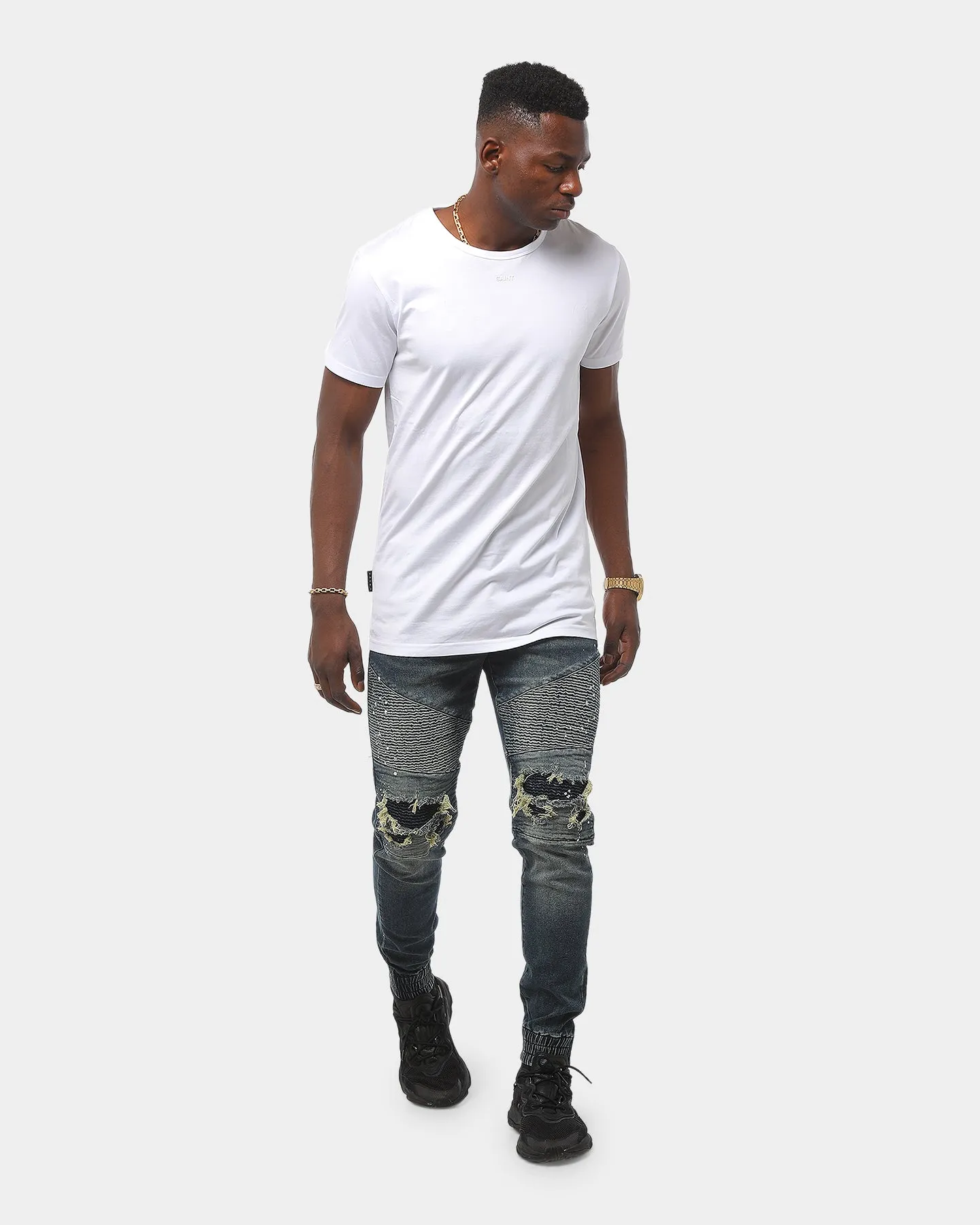 Saint Morta Artisan Biker Jean Superwash Blue