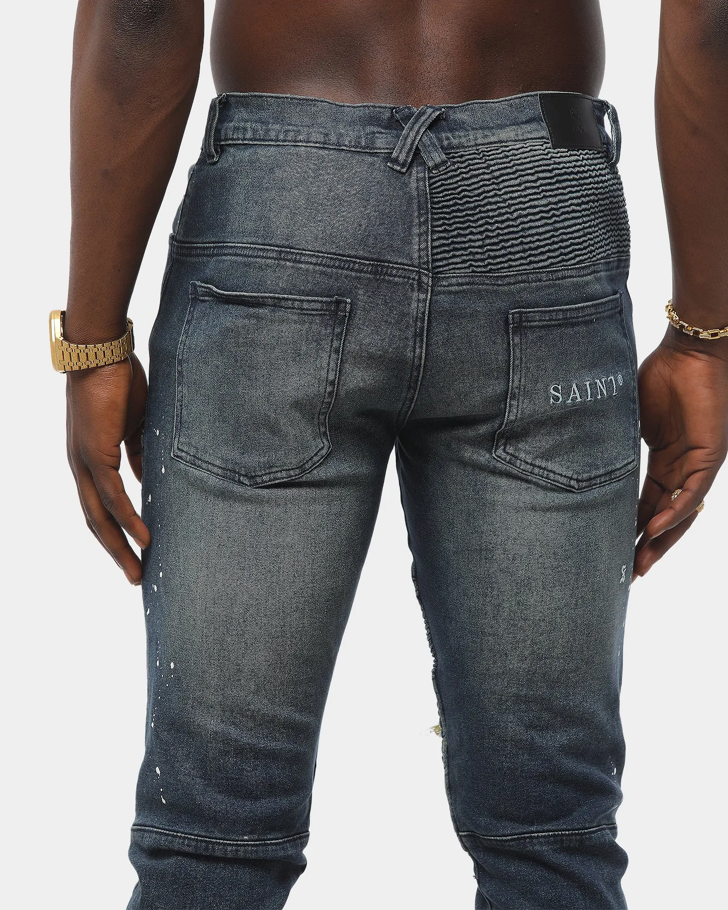 Saint Morta Artisan Biker Jean Superwash Blue