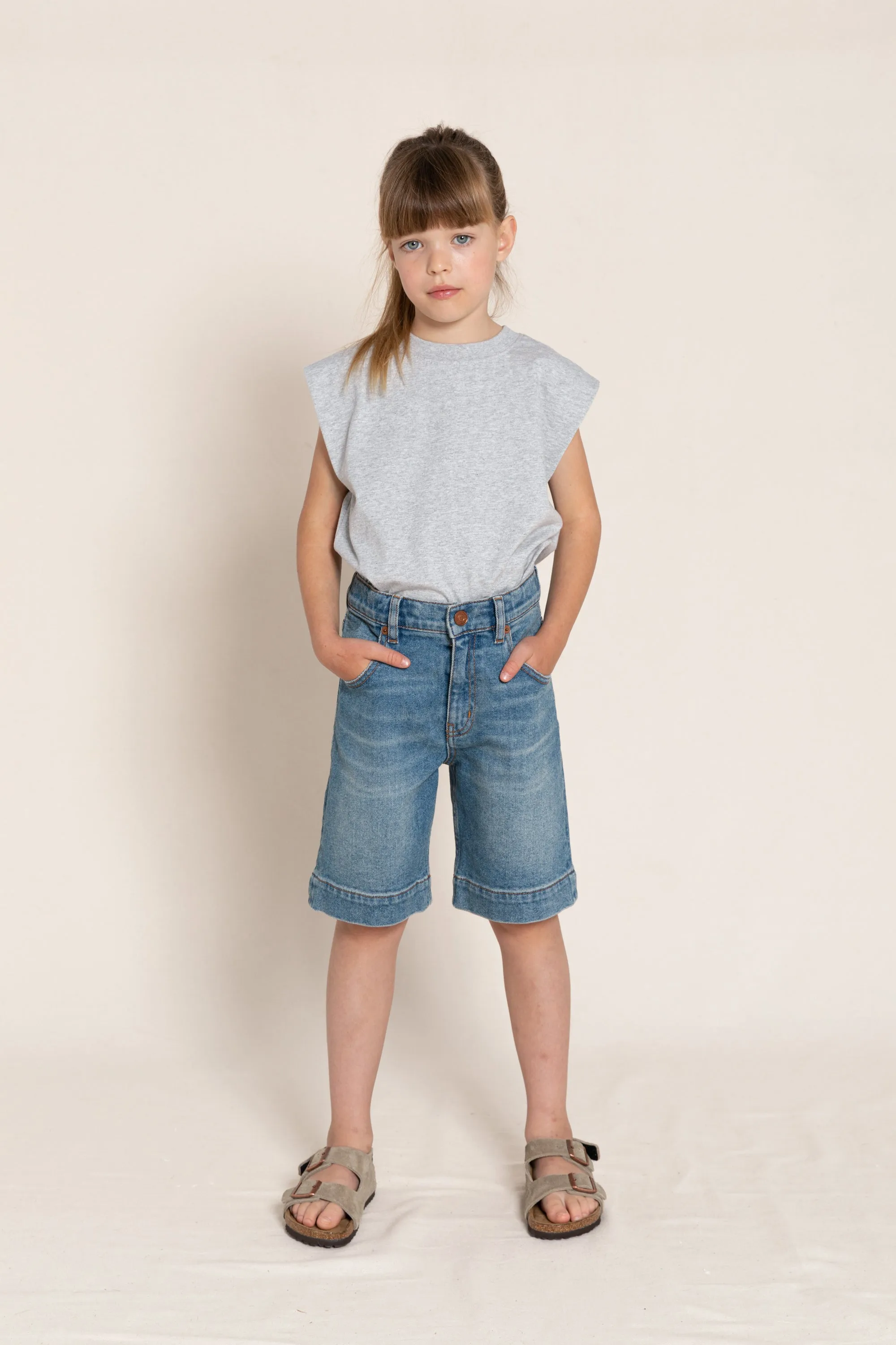 SALLY Light Dirty Blue - Large Bermuda Shorts