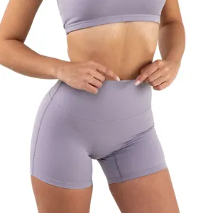 SCRUNCH BUTT HIGH WAIST BIKER SHORTS - ORCHID