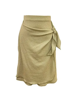 Shiny Wrap Swim Skirt