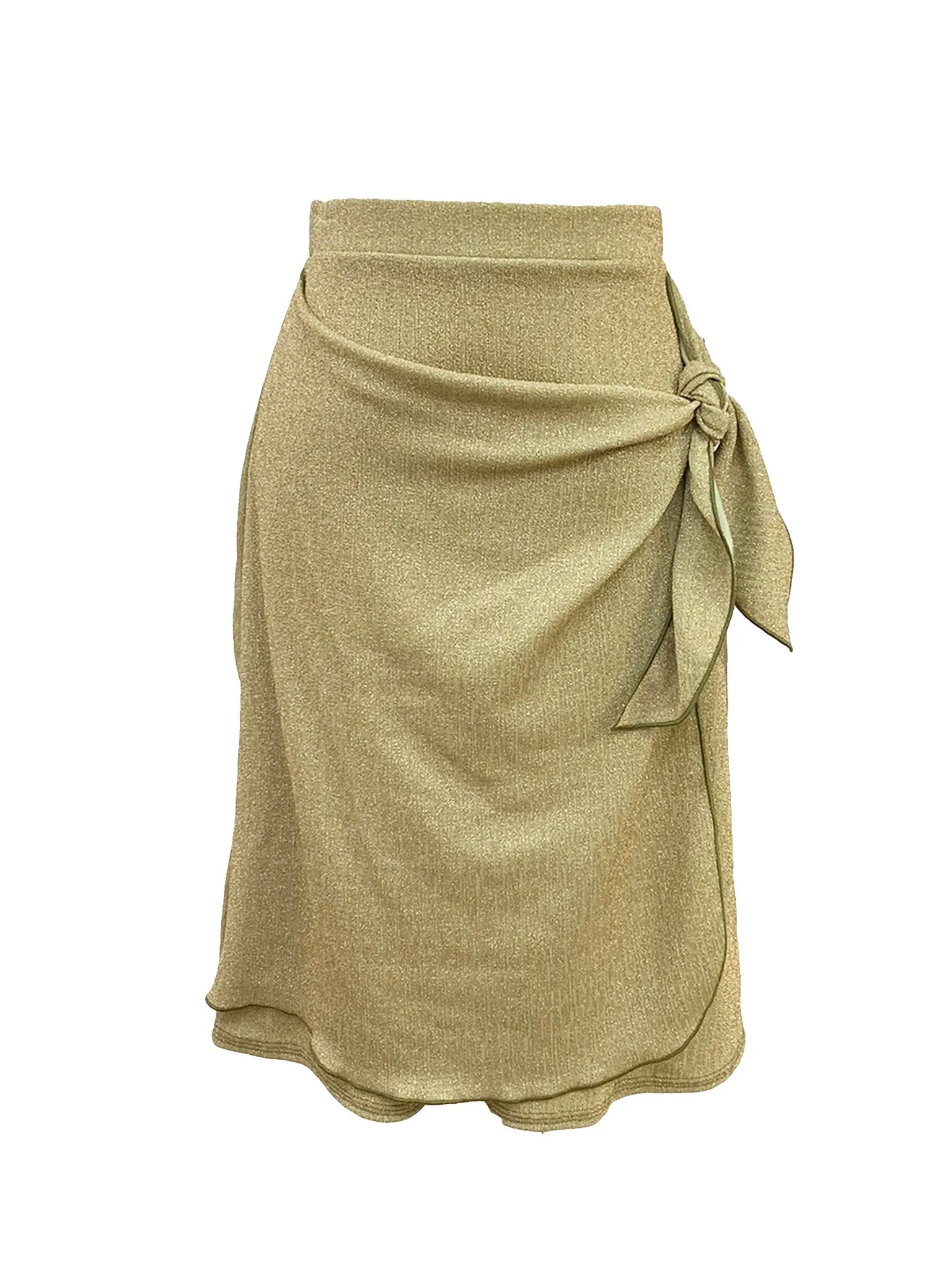 Shiny Wrap Swim Skirt