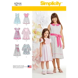 Simplicity Pattern 1211 Child's and Girls' Dress in two lengths