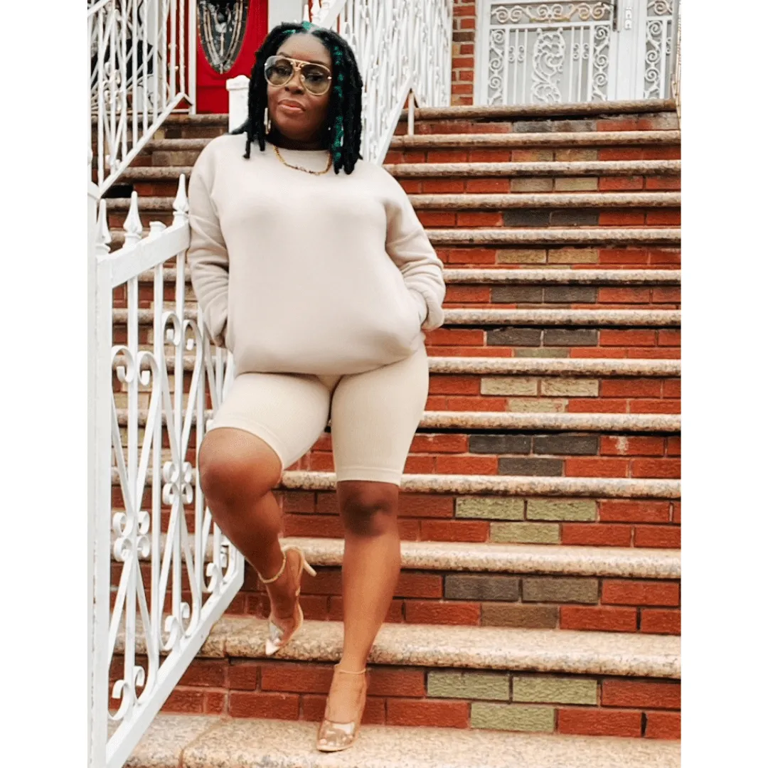Soft Sweatshirt Biker Set (4 Colors)- Curvy Available