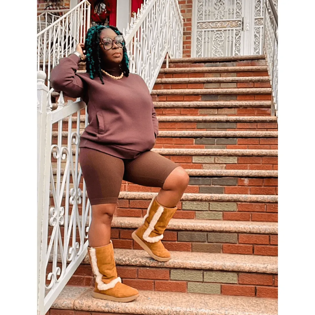 Soft Sweatshirt Biker Set (4 Colors)- Curvy Available