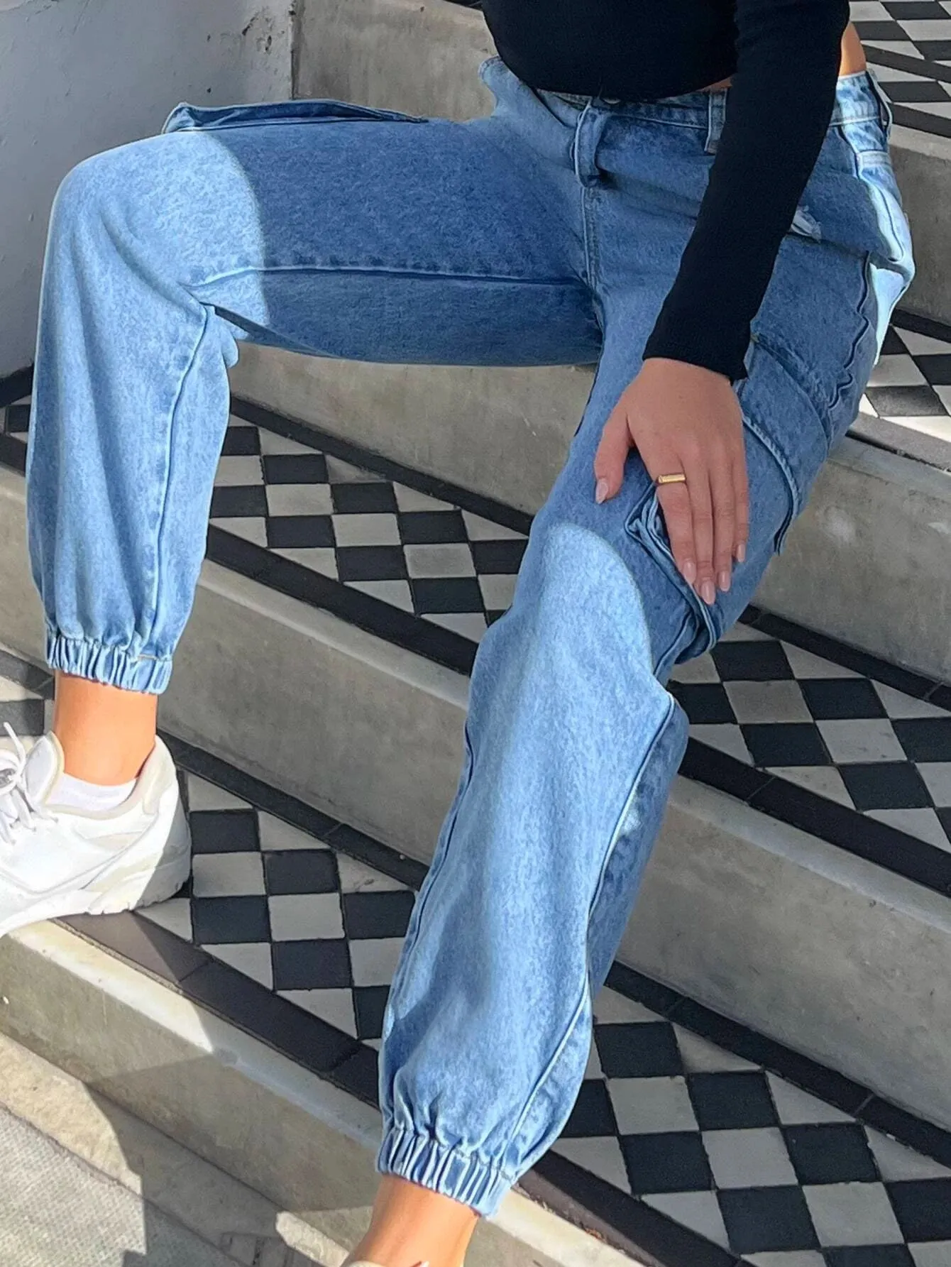 Solid Colored Cargo Jean