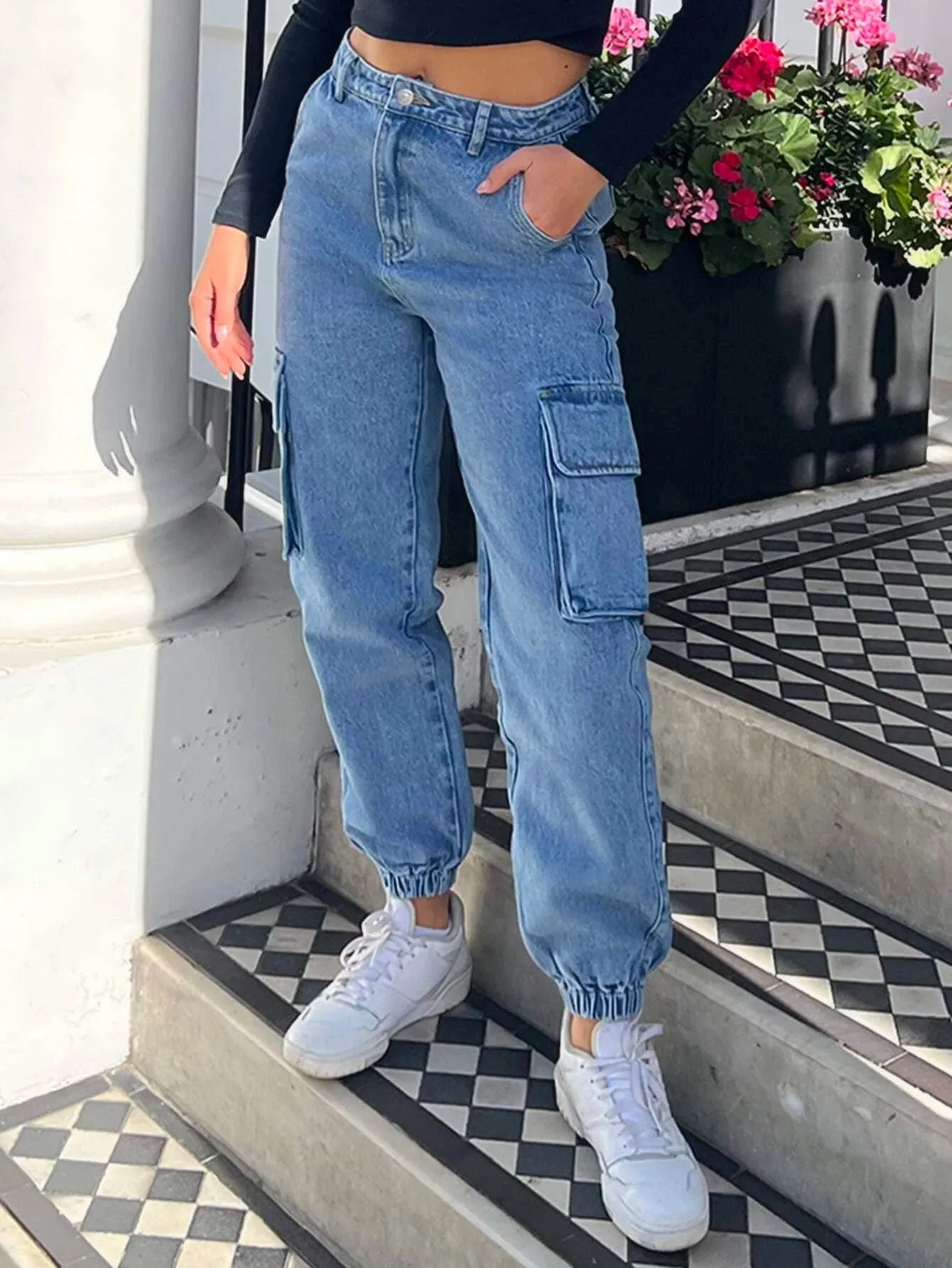 Solid Colored Cargo Jean