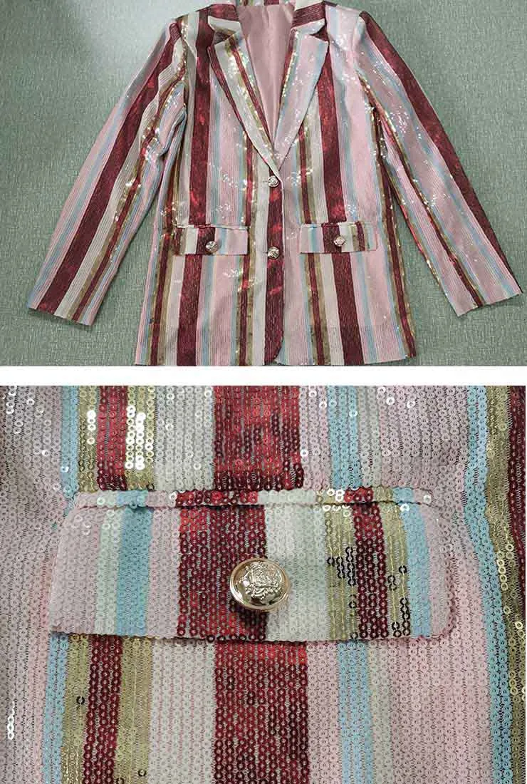 Spring Stripe Casual Blazer Three-piece Suit