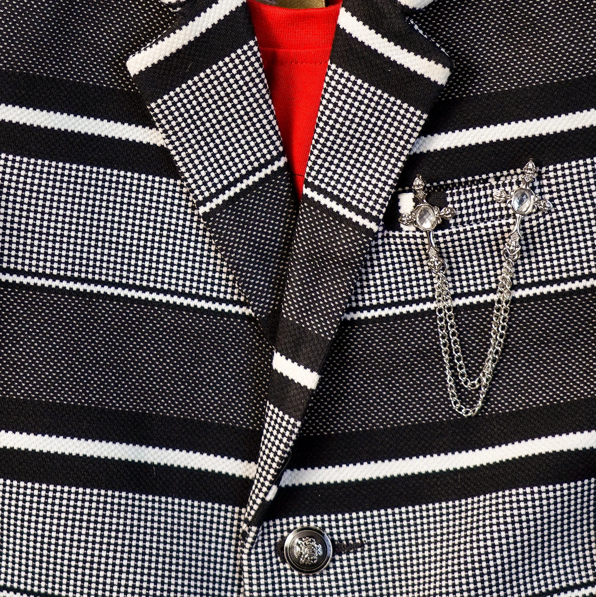 Striped Party Wear Blazer For Boys