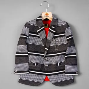 Striped Party Wear Blazer For Boys