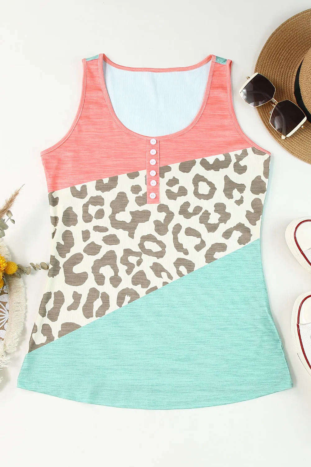 Sunset Safari Leopard Summer Sleeveless Top