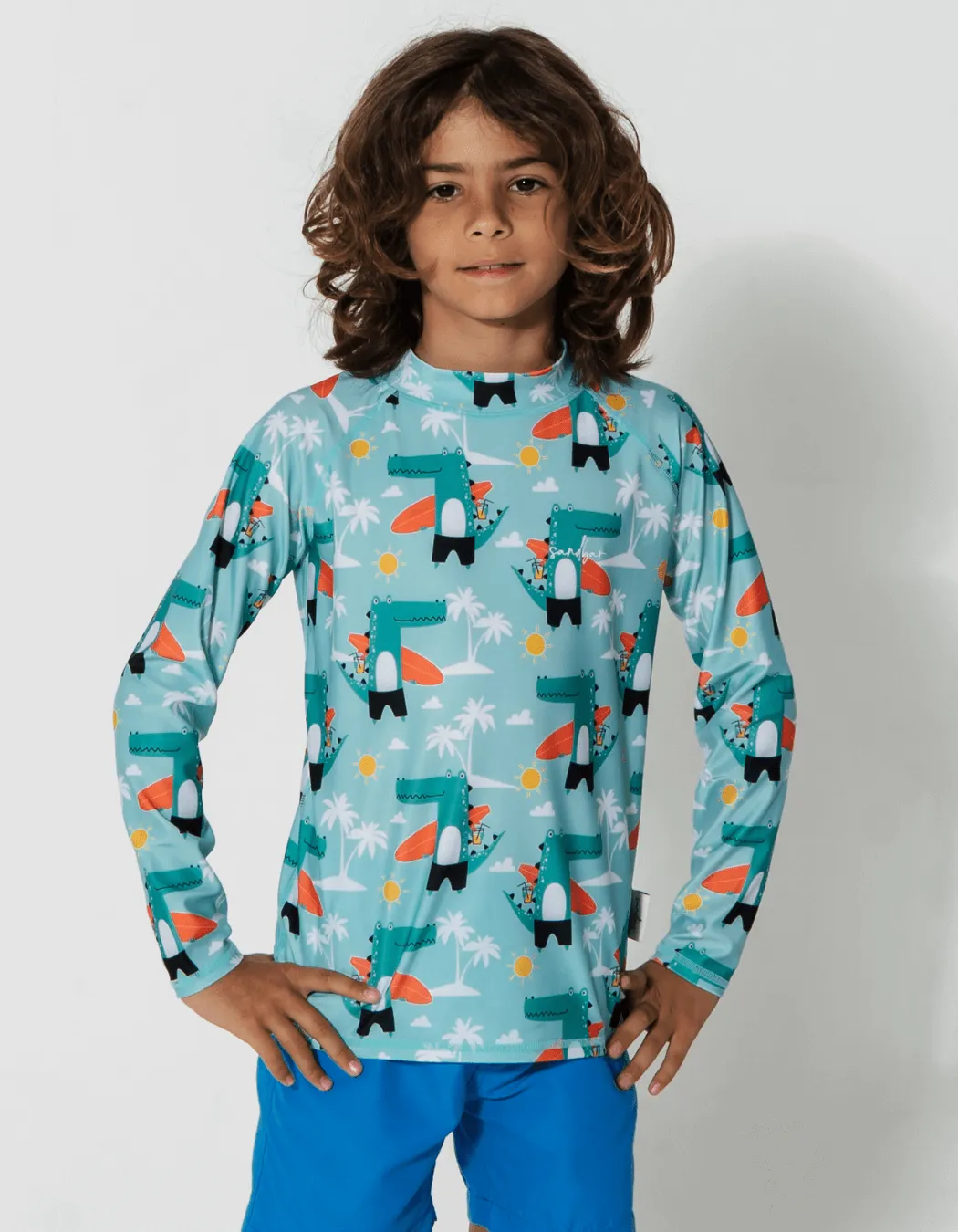 Surfing Crocodile Rash Guard
