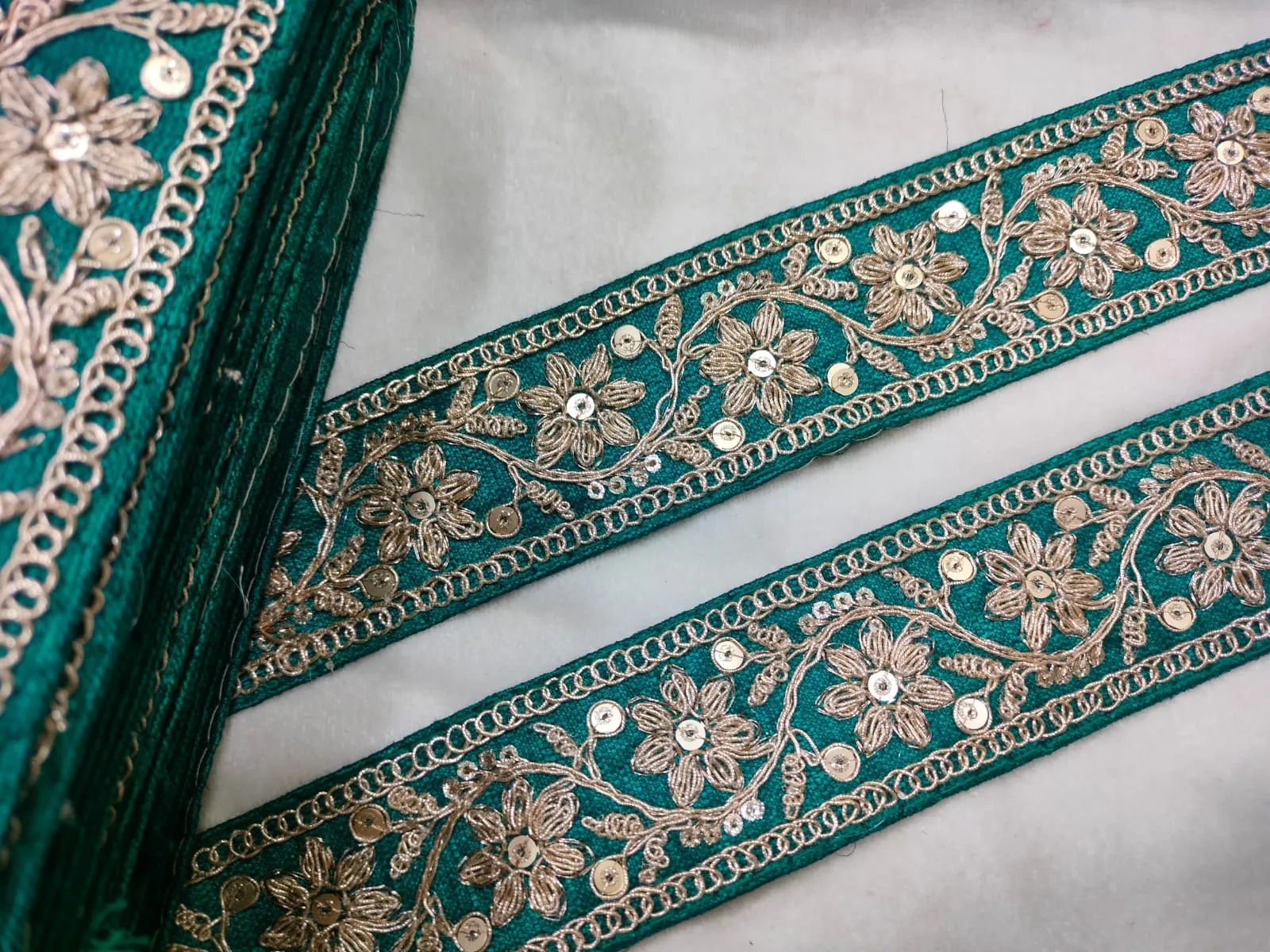Teal Sequin Trim