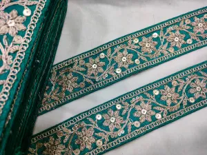 Teal Sequin Trim