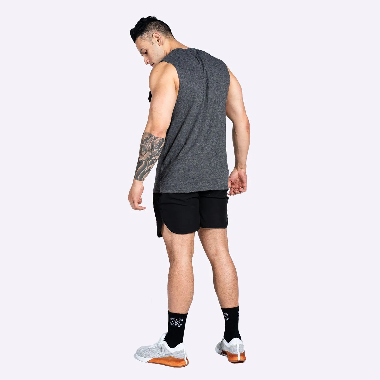 The WOD Life - Men's Classics Gunship Muscle Tank - Charcoal/Black